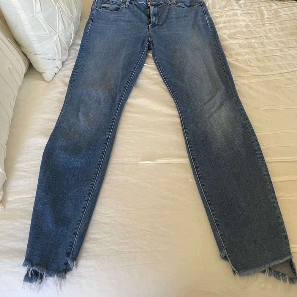 MOTHER Dark Blue Ankle Crop Jeans